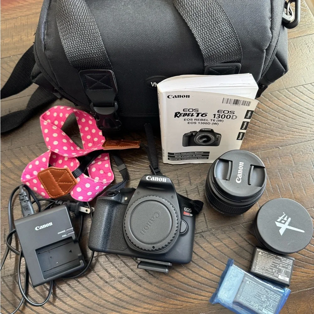 Canon EOS Rebel T6 DSLR Camera with Accessories - Black